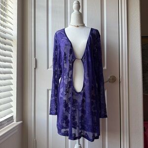 NWT Savage X Fenty Sheer Plunging Dress